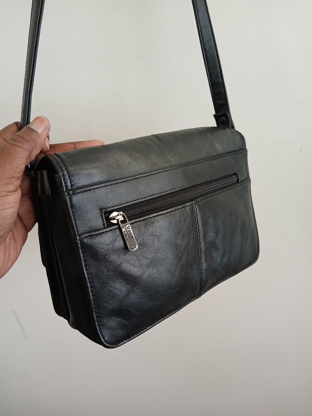 Vintage Visione Black Crossbody Bag